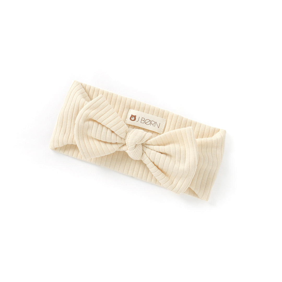 JBØRN Organic Cotton Ribbed Baby Headband in Ribbed Cream, sold by JBørn Baby Products Shop, Personalizable by JustBørn
