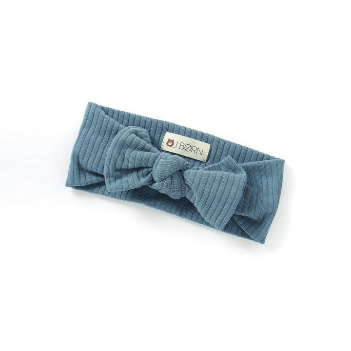 JBØRN Organic Cotton Ribbed Baby Headband in Ribbed Ocean Blue, sold by JBørn Baby Products Shop, Personalizable by JustBørn