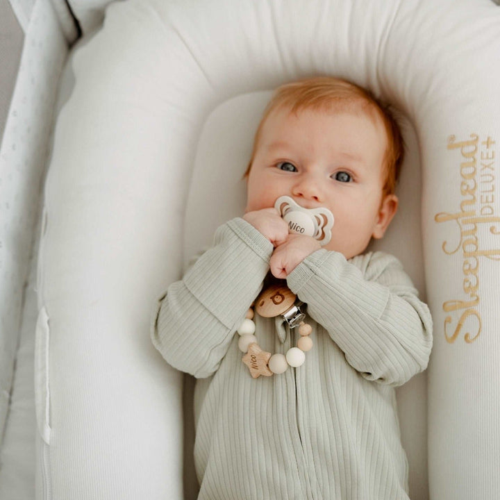 BIBS SUPREME Silicone Pacifiers | Personalised in Blush, sold by JBørn Baby Products Shop, Personalizable by JustBørn