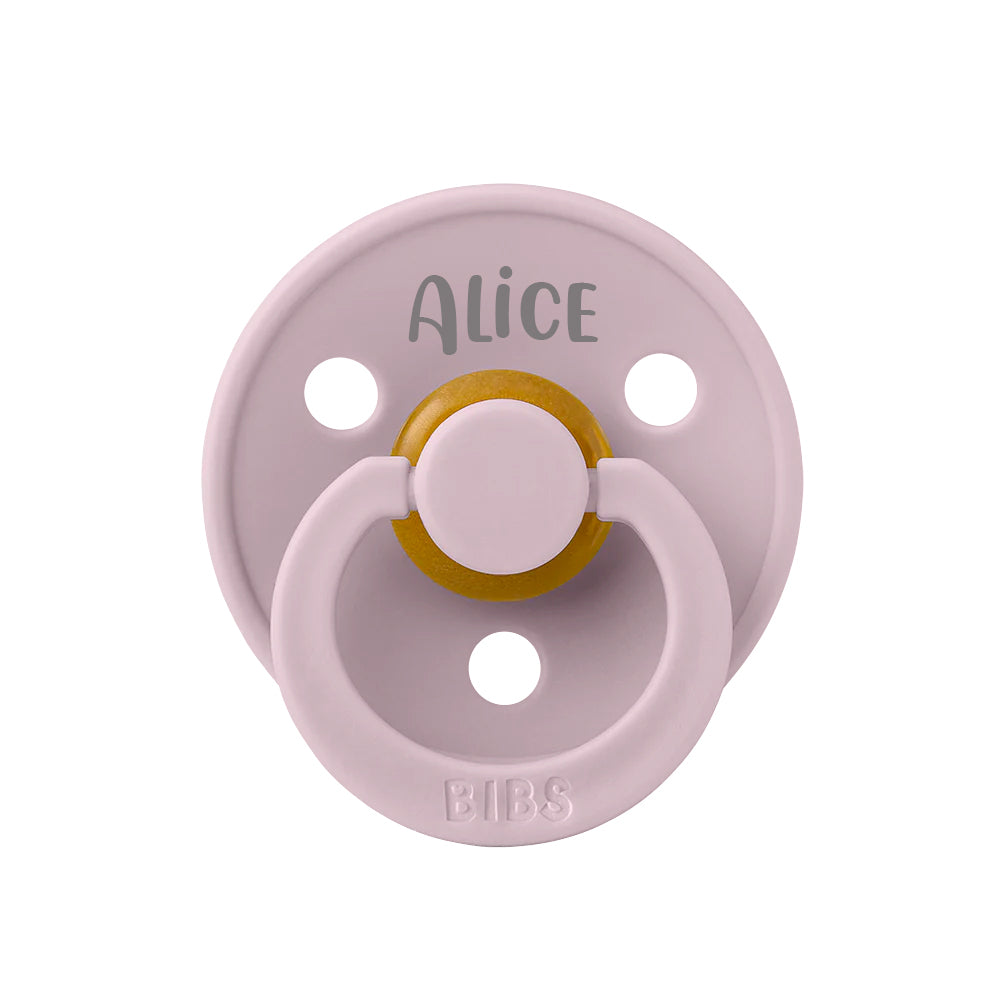 BIBS Colour Natural Rubber Latex Pacifiers (Size 1 & 2) | Personalised in Dusky Lilac, sold by JBørn Baby Products Shop, Personalizable by JustBørn