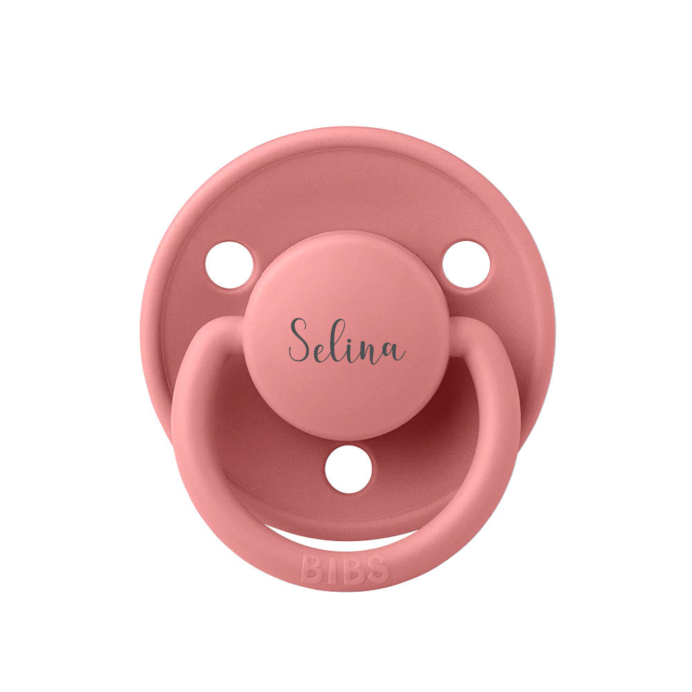 BIBS De Lux Silicone Pacifiers | One Size | Personalised in Dusty Pink, sold by JBørn Baby Products Shop, Personalizable by JustBørn