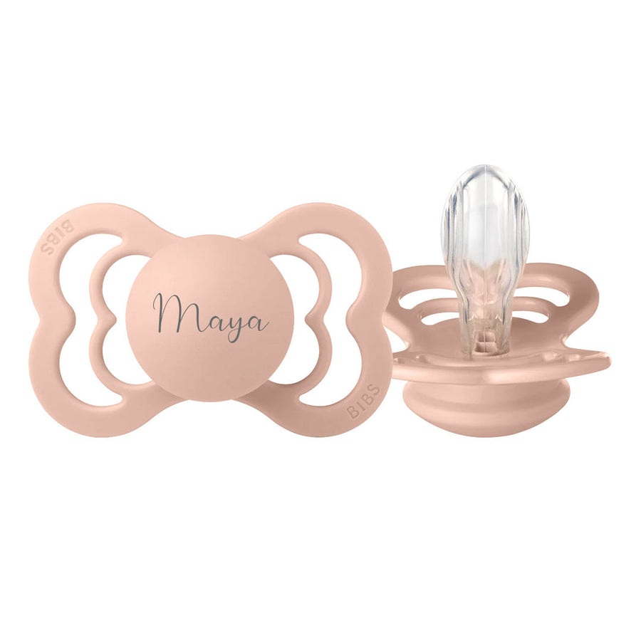 Blush BIBS SUPREME Silicone Pacifiers | Personalised by BIBS sold by JBørn Baby Products Shop