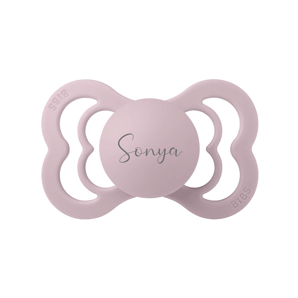 BIBS SUPREME Silicone Pacifiers | Personalised in Blush, sold by JBørn Baby Products Shop, Personalizable by JustBørn