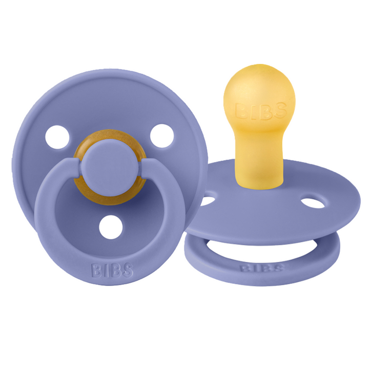BIBS Colour Natural Rubber Latex Pacifiers (Size 1 & 2) in Peri, sold by JBørn Baby Products Shop, Personalizable by JustBørn