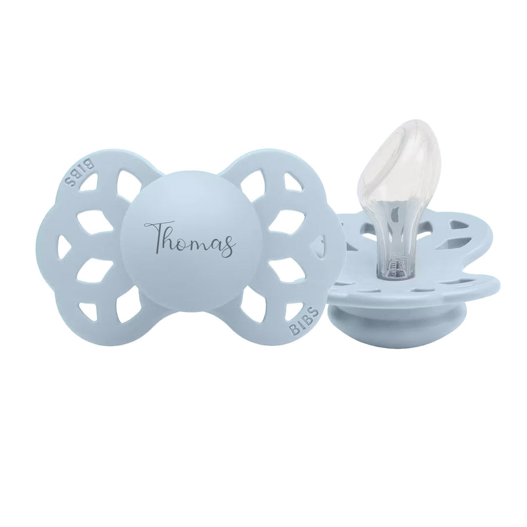 BIBS Infinity Anatomical Silicone Pacifiers | Personalised Baby Blue - Personalisable Baby Products Sold and Personalised by JustBørn