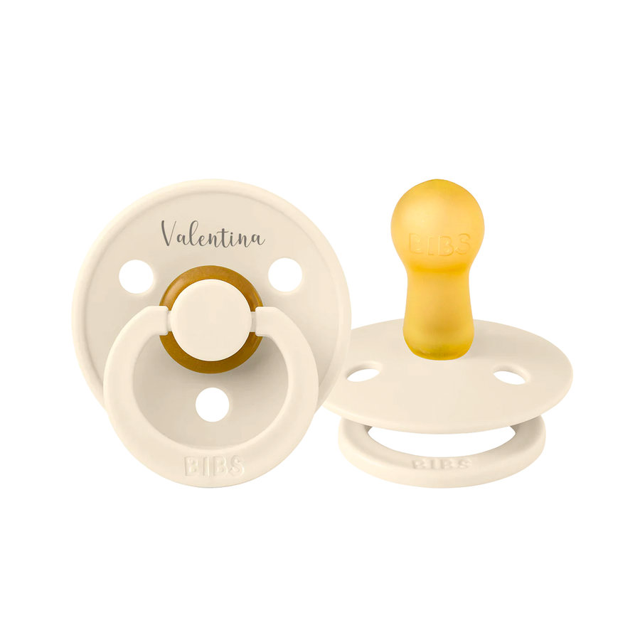 BIBS Colour Natural Rubber Latex Pacifiers (Size 3) | Personalised in Ivory, sold by JBørn Baby Products Shop, Personalizable by JustBørn