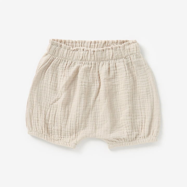 JBØRN Organic Cotton Muslin Baby Shorts in Muslin Sandstone, sold by JBørn Baby Products Shop, Personalizable by JustBørn