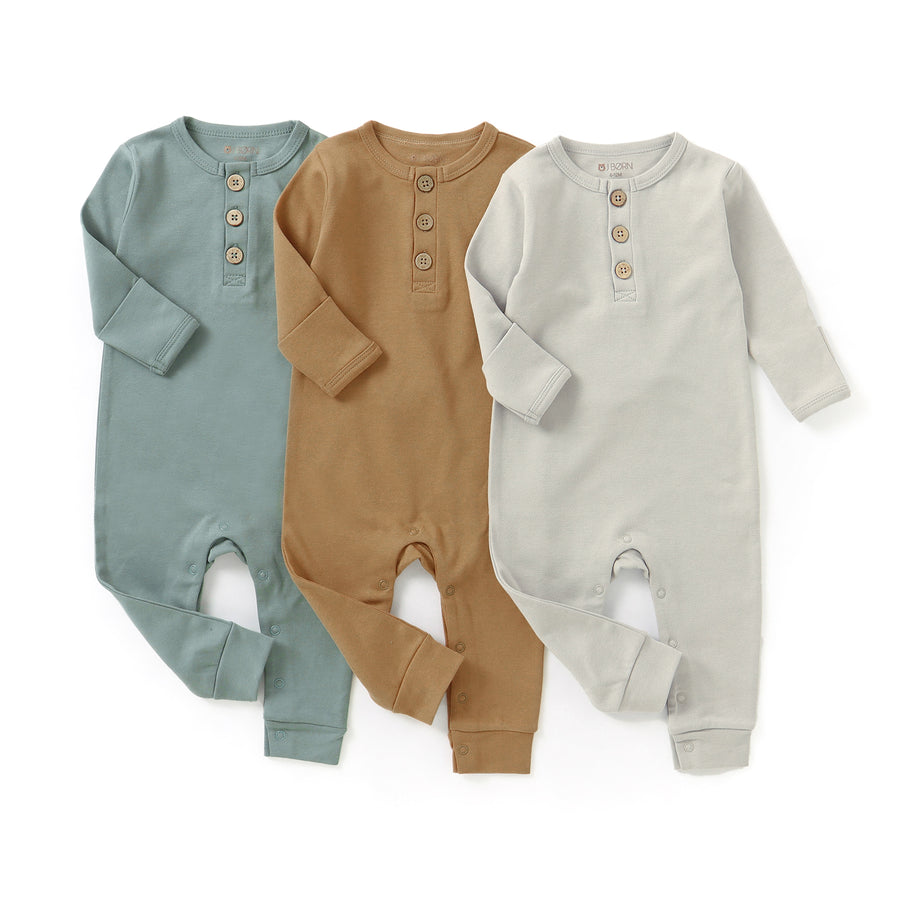 JBØRN Organic Cotton Baby Jumpsuit | Personalisable in Greige, sold by JBørn Baby Products Shop, Personalizable by JustBørn