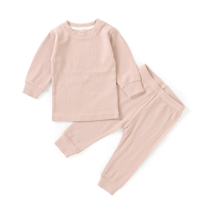 JBØRN Organic Cotton Ribbed Baby Pyjamas | Personalisable in Ribbed Blush, sold by JBørn Baby Products Shop, Personalizable by JustBørn