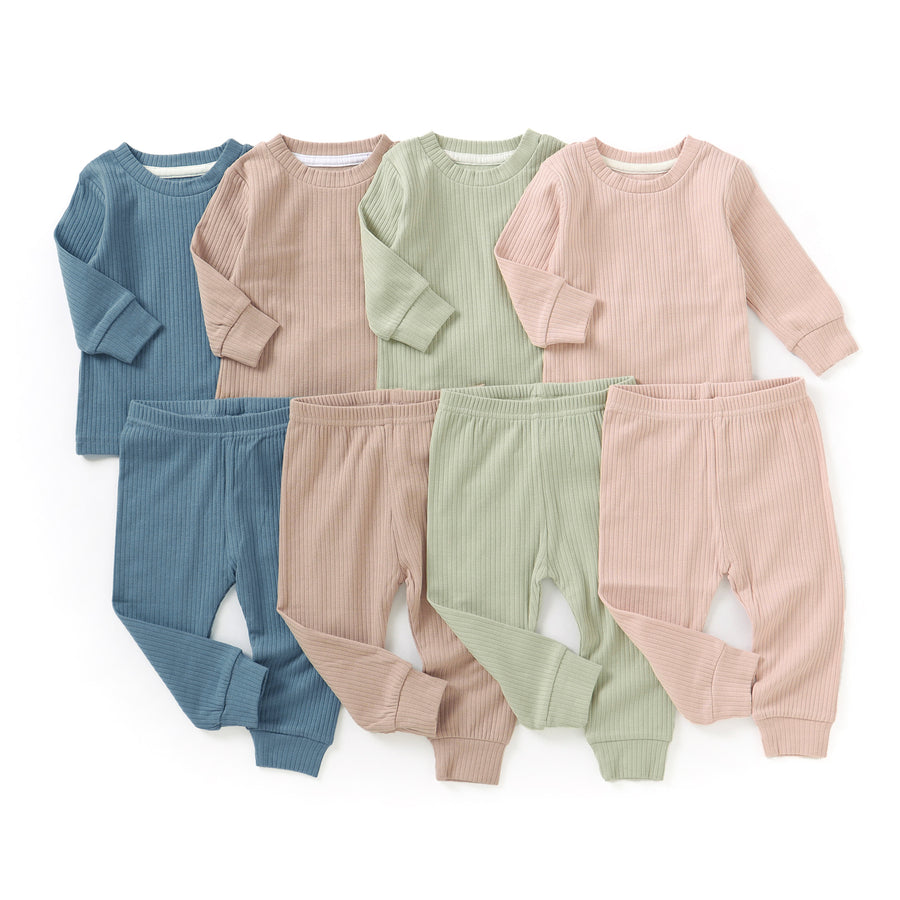JBØRN Organic Cotton Ribbed Baby Pyjamas | Personalisable in Ribbed Pistachio, sold by JBørn Baby Products Shop, Personalizable by JustBørn