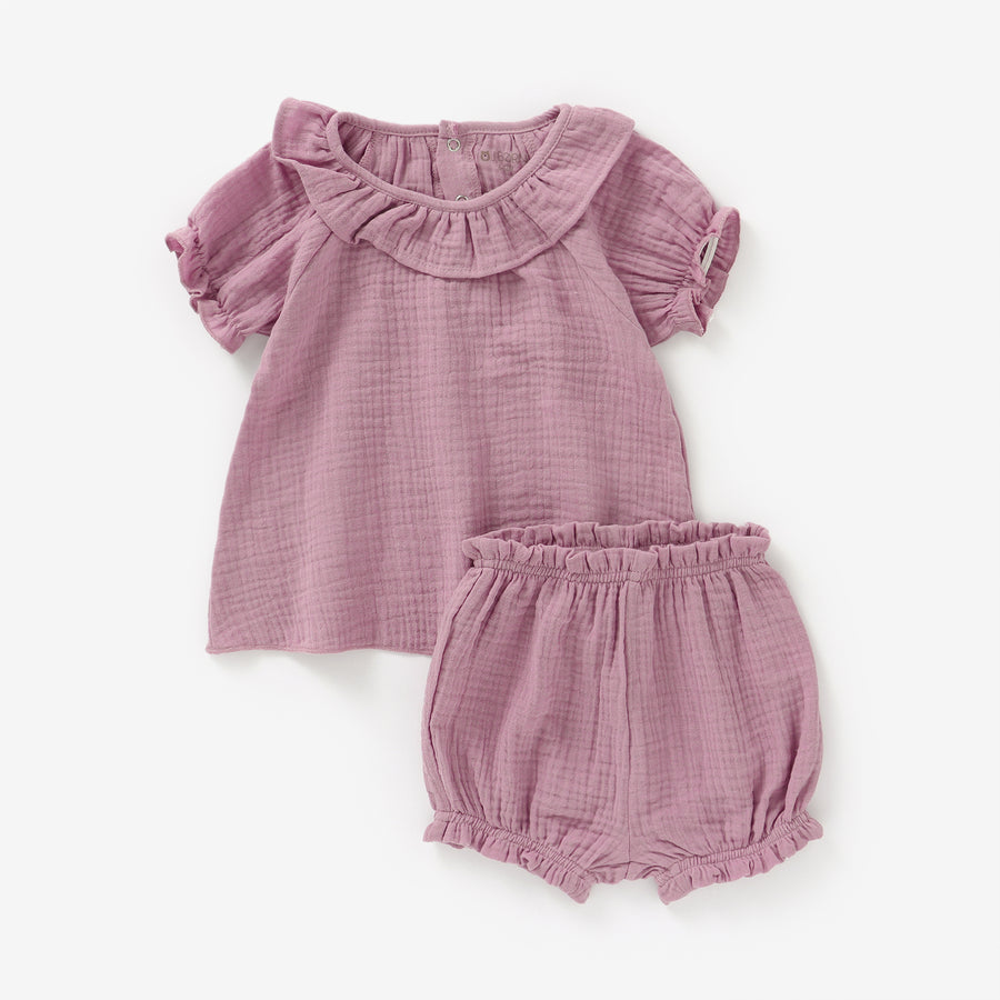 Muslin Cappuccino JBØRN Organic Cotton Muslin Baby Girl Outfit by Just Børn sold by JBørn Baby Products Shop