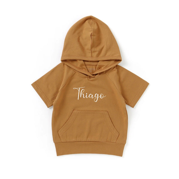 JBØRN Organic Cotton Short Sleeve Hooded Top - Personalisable Baby Products Sold and Personalised by JustBørn
