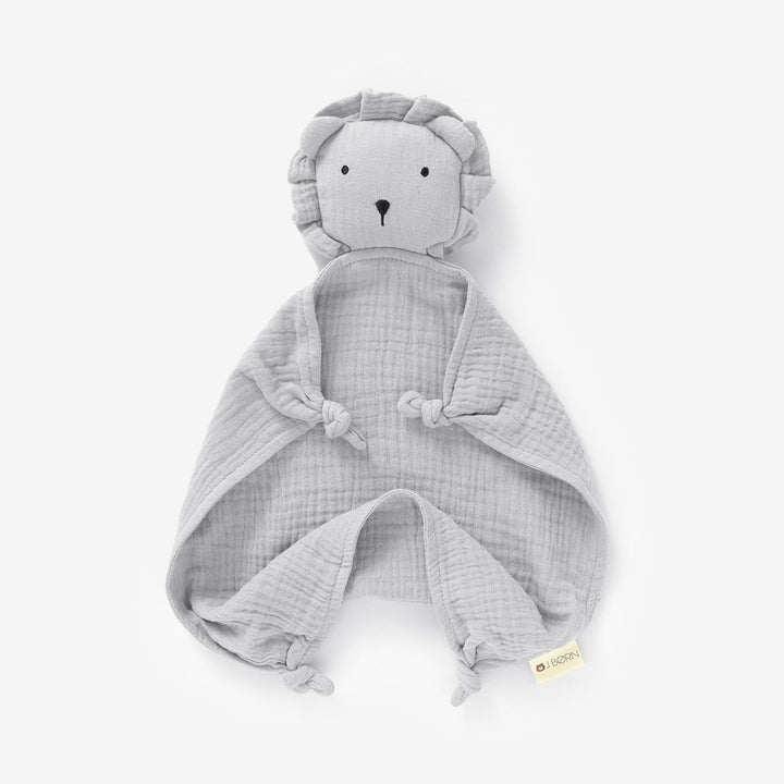 JBØRN Organic Cotton Muslin Lion Comforter | Personalisable in Muslin Cloud, sold by JBørn Baby Products Shop, Personalizable by JustBørn