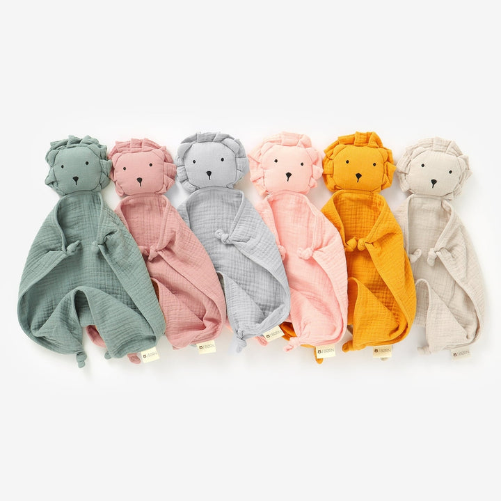 JBØRN Organic Cotton Muslin Lion Comforter | Personalisable in Muslin Croissant, sold by JBørn Baby Products Shop, Personalizable by JustBørn
