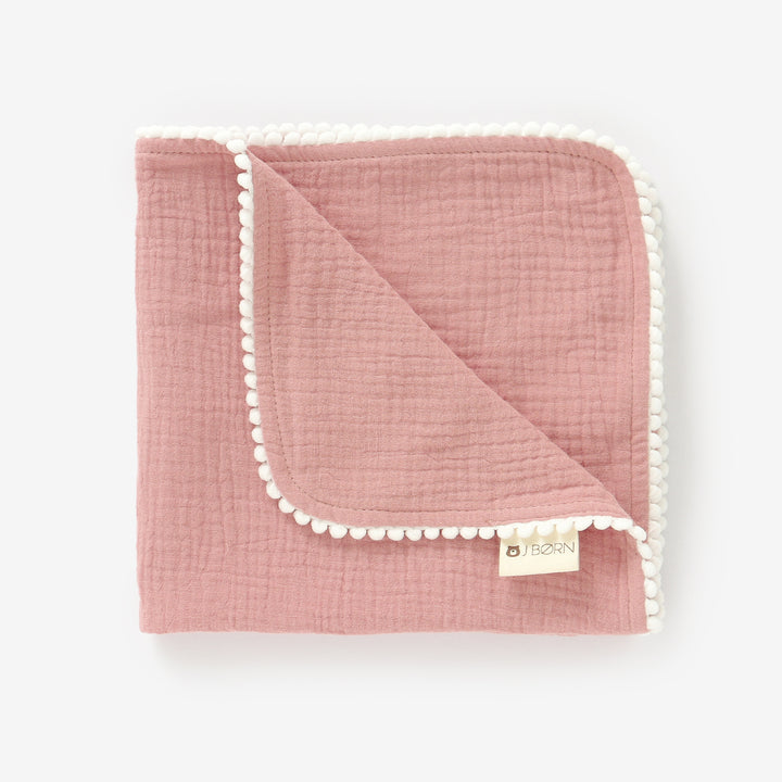 JBØRN Organic Cotton Muslin Baby Cloth | Personalisable in Muslin Powder Blush, sold by JBørn Baby Products Shop, Personalizable by JustBørn