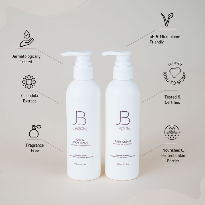 JBØRN Baby Cream | Fragrance-Free with Prebiotics & Probiotics - Personalisable Baby Products Sold and Personalised by JustBørn