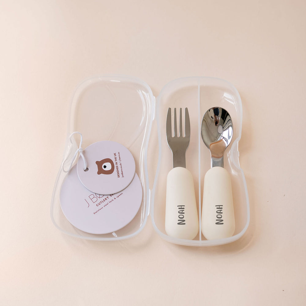 JBØRN Stainless Steel Kids Cutlery Set | Personalisable - Personalisable Baby Products Sold and Personalised by JustBørn