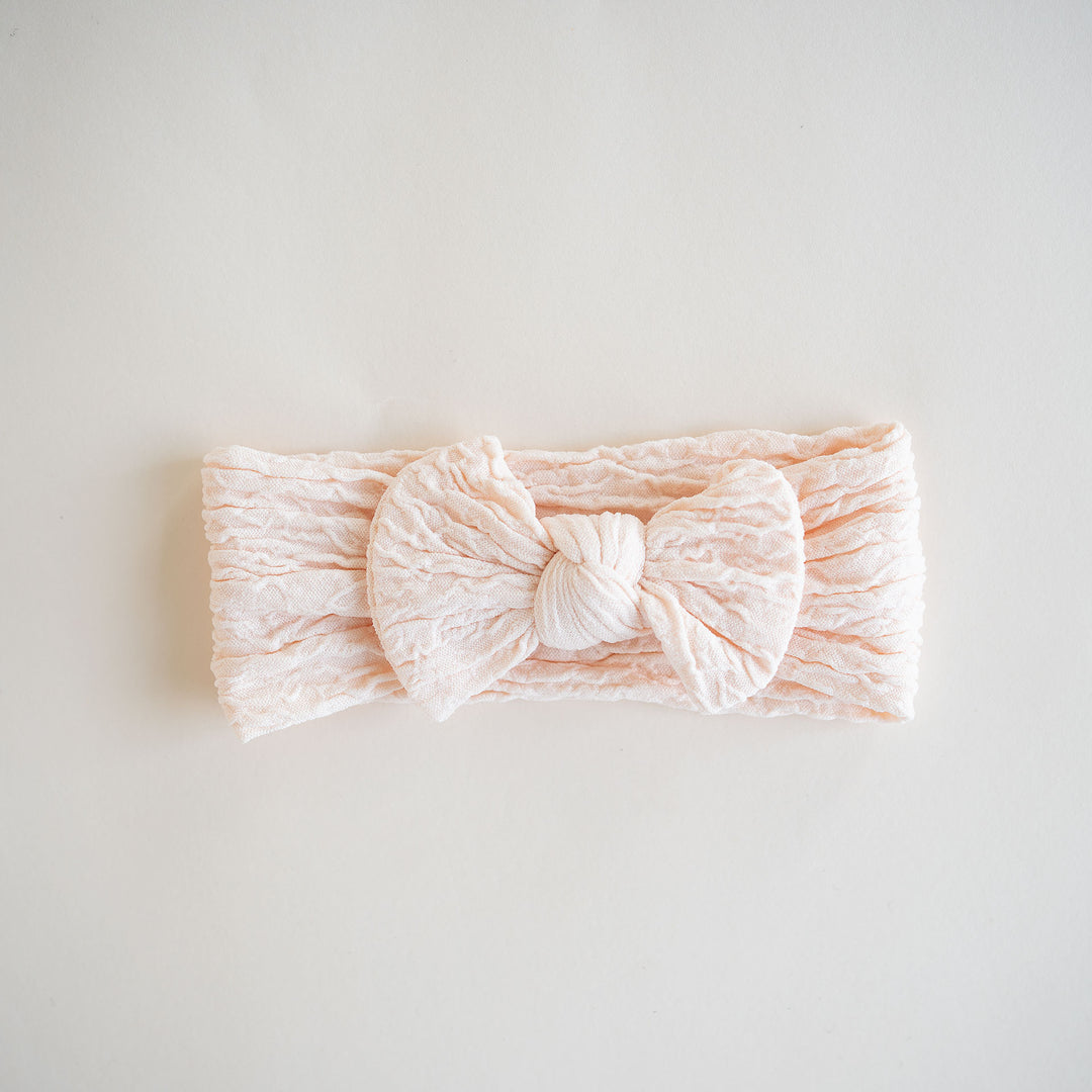 JBØRN Baby Girl Bow Headbands | Sophia Collection Sophia Pink Cream - Personalisable Baby Products Sold and Personalised by JustBørn