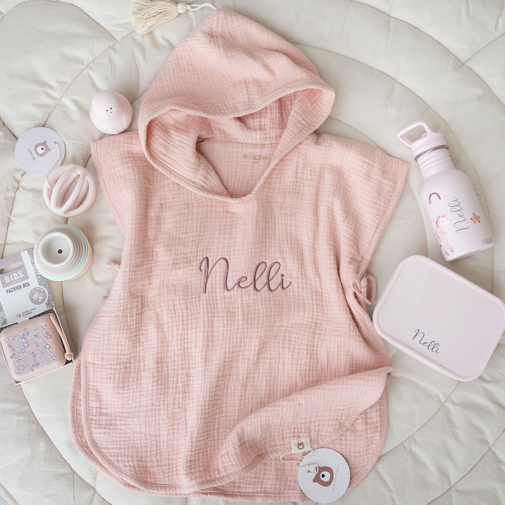 JBØRN Summer Set | Hooded Poncho + Water Bottle + Snack Box - Personalisable Baby Products Sold and Personalised by JustBørn