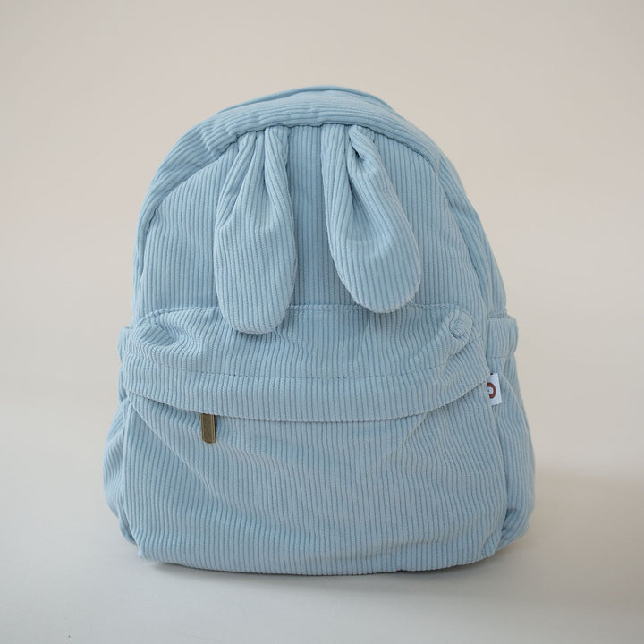 JBØRN Personalised Bunny Backpack Velvet Powder Blue - Personalisable Baby Products Sold and Personalised by JustBørn