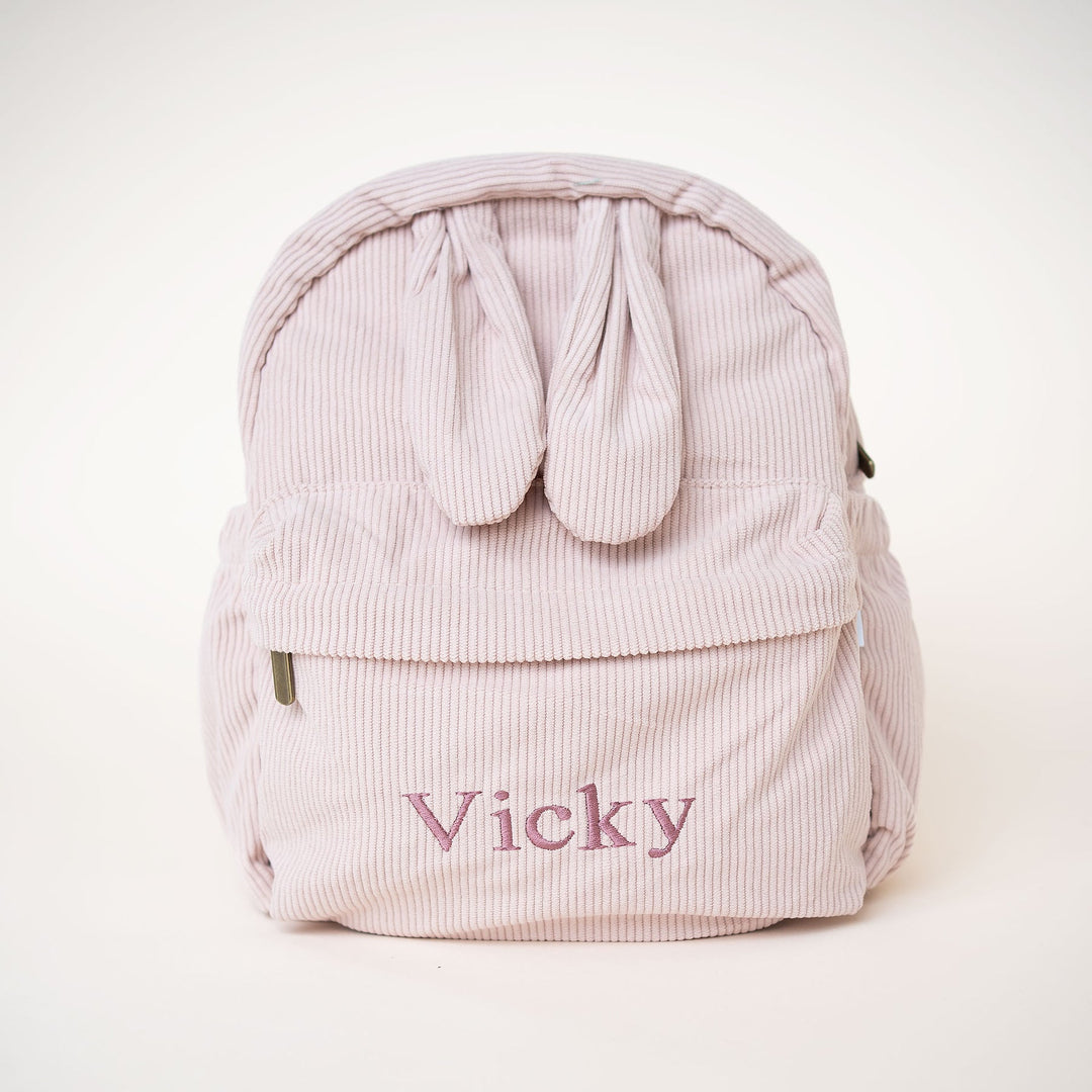 JBØRN Personalised Bunny Backpack Velvet Blush Yes - Personalisable Baby Products Sold and Personalised by JustBørn