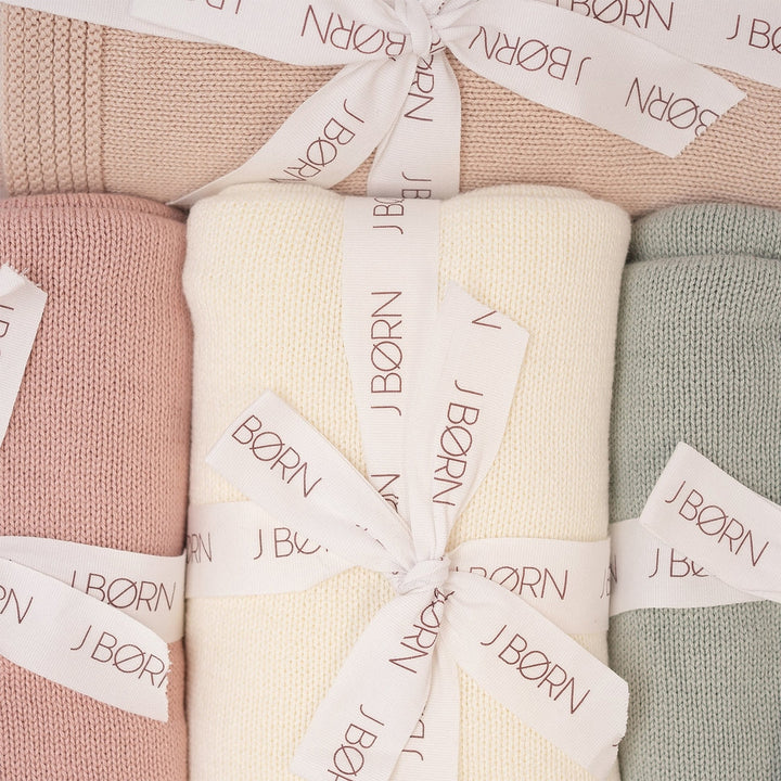 JBØRN Knitted Blanket | Personalisable in Ivory, sold by JBørn Baby Products Shop, Personalizable by JustBørn