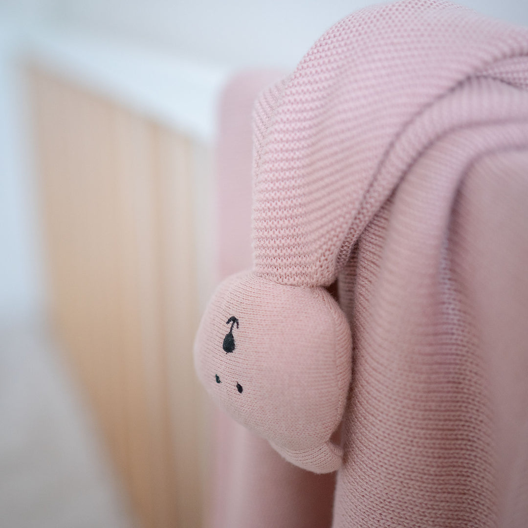 Blush JBØRN Personalised Knitted Blanket & Comforter | Personalizable by Just Børn sold by JBørn Baby Products Shop