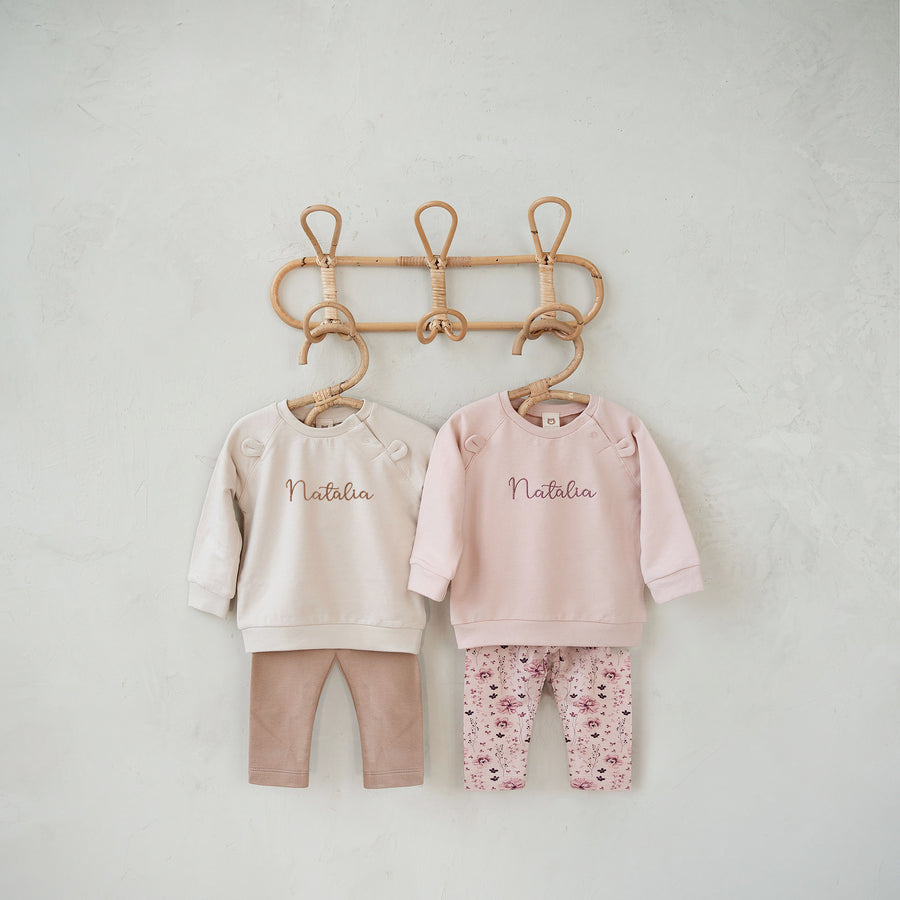 JBØRN Organic Cotton Baby Sweatshirt & Legging Set - Personalisable Baby Products Sold and Personalised by JustBørn