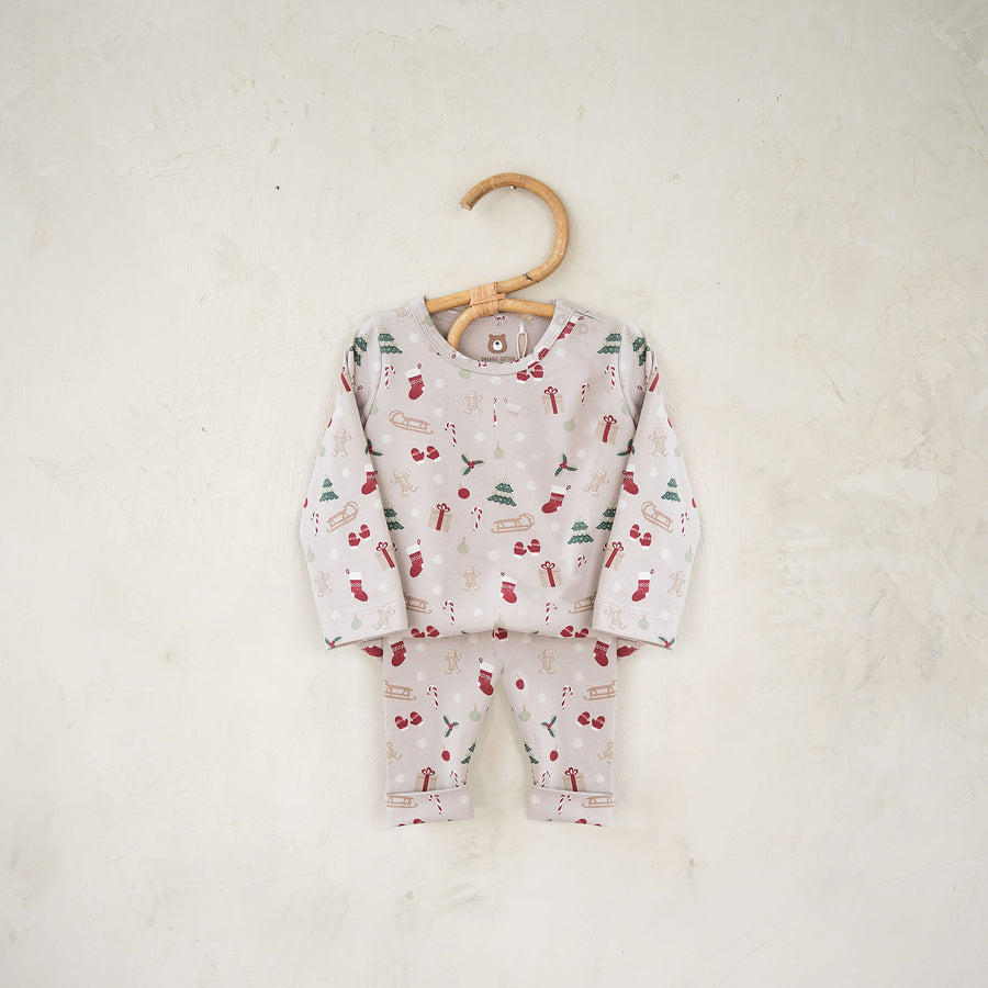 JBØRN Organic Cotton Baby Christmas Pyjama | 0-3 Months - Personalisable Baby Products Sold and Personalised by JustBørn