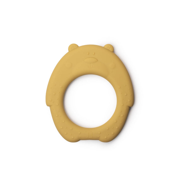 JBØRN Bear Silicone Baby Teether Honey Gold No - Personalisable Baby Products Sold and Personalised by JustBørn