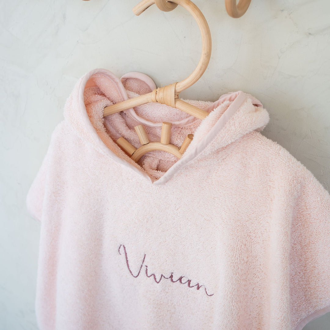 JBØRN Organic Cotton Hooded Poncho Blossom - Personalisable Baby Products Sold and Personalised by JustBørn