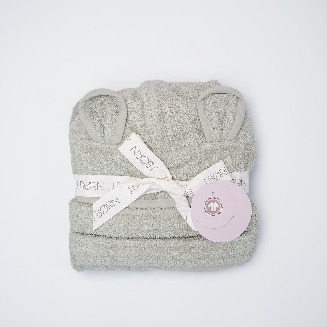 JBØRN Organic Cotton Baby Hooded Towelling Bathrobe | Personalisable in Sage, sold by JBørn Baby Products Shop, Personalizable by JustBørn