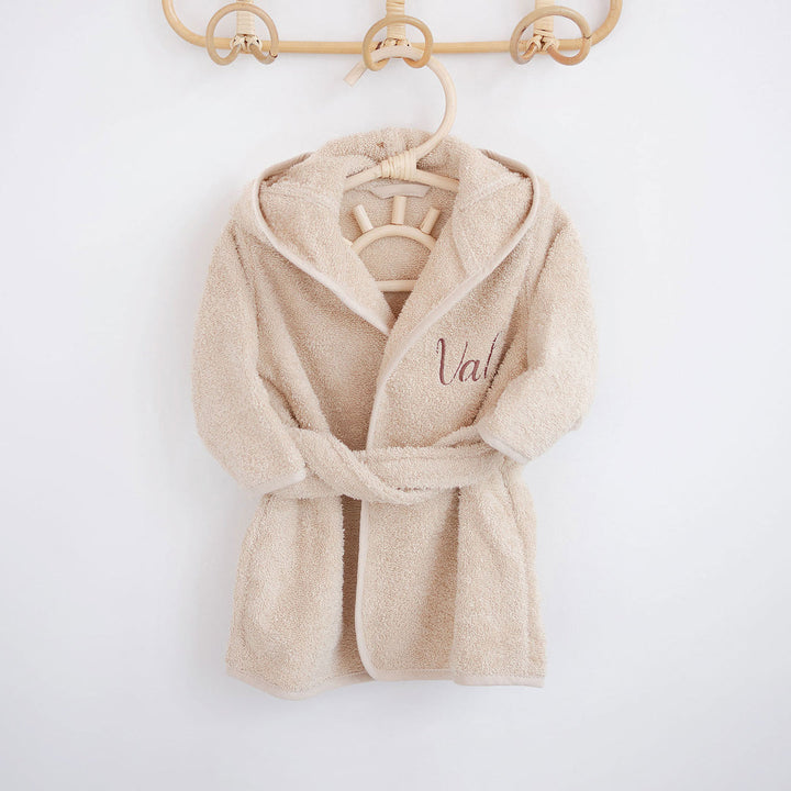 JBØRN Organic Cotton Baby Hooded Towelling Bathrobe | Personalisable in Vanilla, sold by JBørn Baby Products Shop, Personalizable by JustBørn