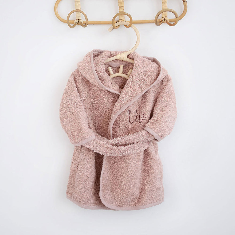 JBØRN Organic Cotton Baby Hooded Towelling Bathrobe | Personalisable in Blush, sold by JBørn Baby Products Shop, Personalizable by JustBørn