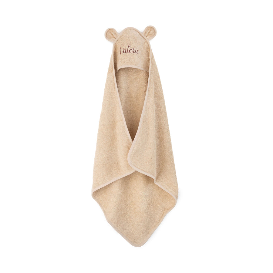 JBØRN Organic Cotton Baby Hooded Towel with Ears | Personalisable in Sage, sold by JBørn Baby Products Shop, Personalizable by JustBørn
