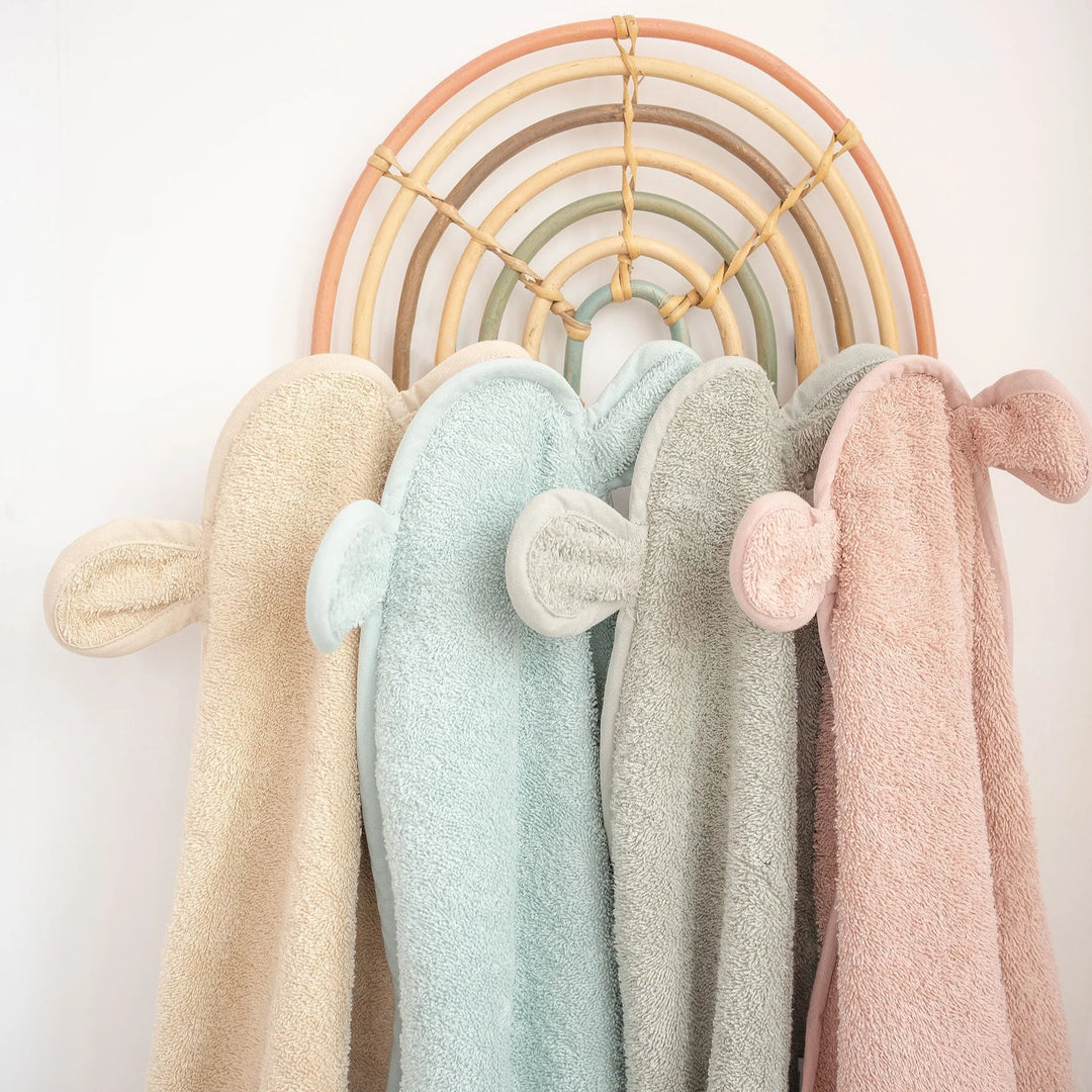 JBØRN Baby Gift Set | Organic Cotton Towel & Hair Brush Set | Personalisable