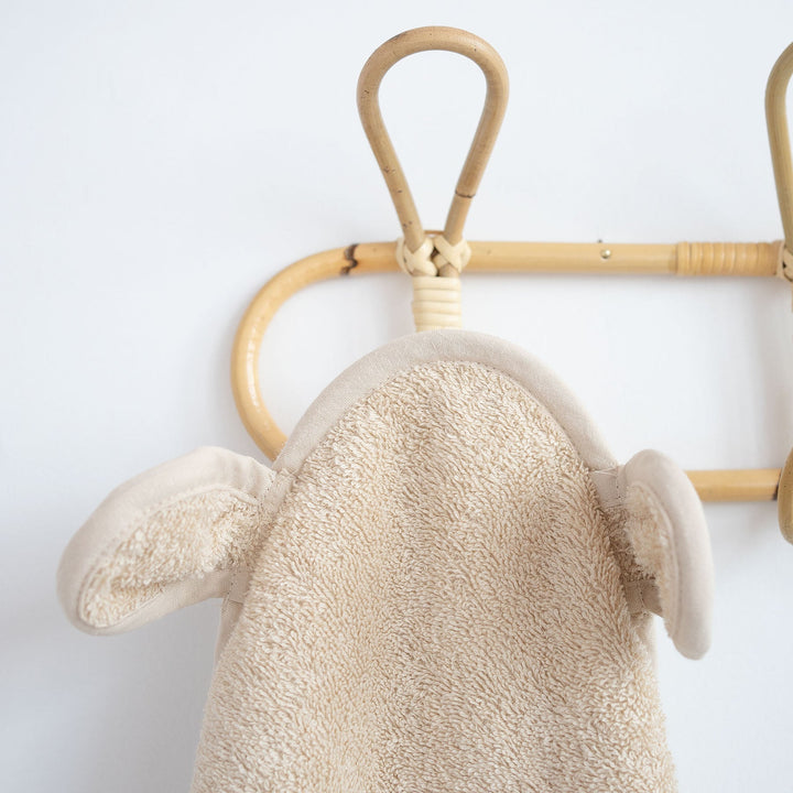 JBØRN Organic Cotton Baby Hooded Towel with Ears | Personalisable in Vanilla, sold by JBørn Baby Products Shop, Personalizable by JustBørn