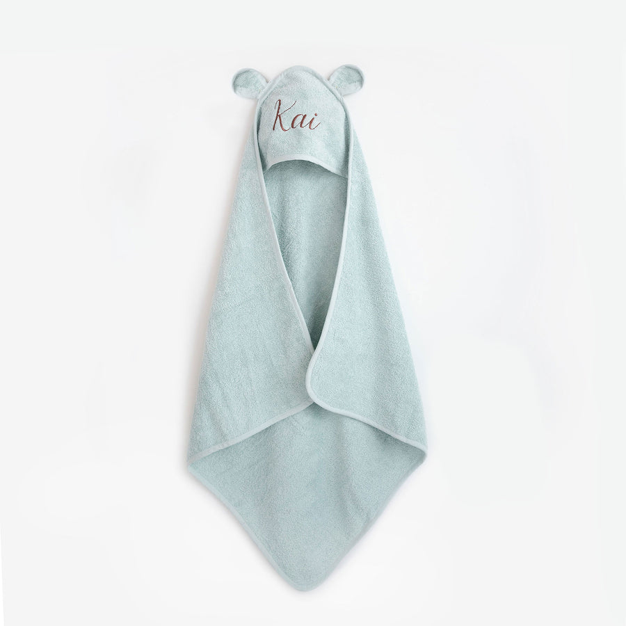 JBØRN Organic Cotton Baby Hooded Towel Vanilla - Personalisable Baby Products Sold and Personalised by JustBørn