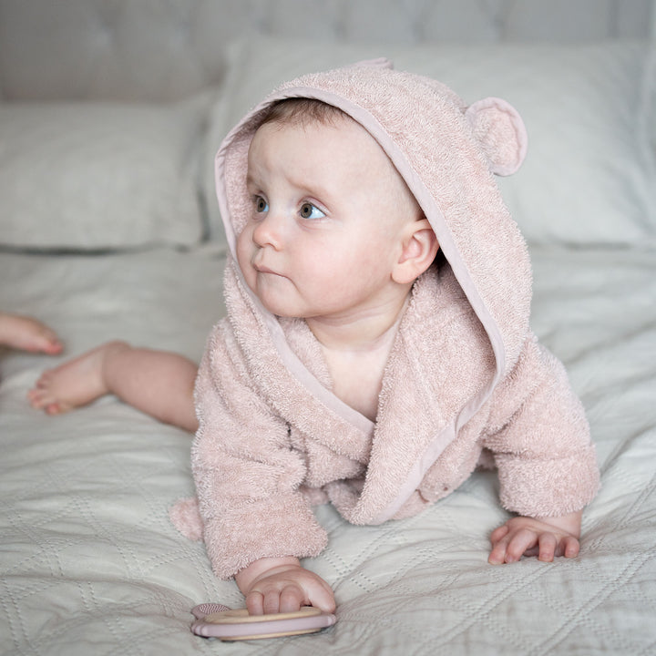 JBØRN Organic Cotton Baby Hooded Towelling Bathrobe (6 months - 2 Years) - Personalisable Baby Products Sold and Personalised by JustBørn