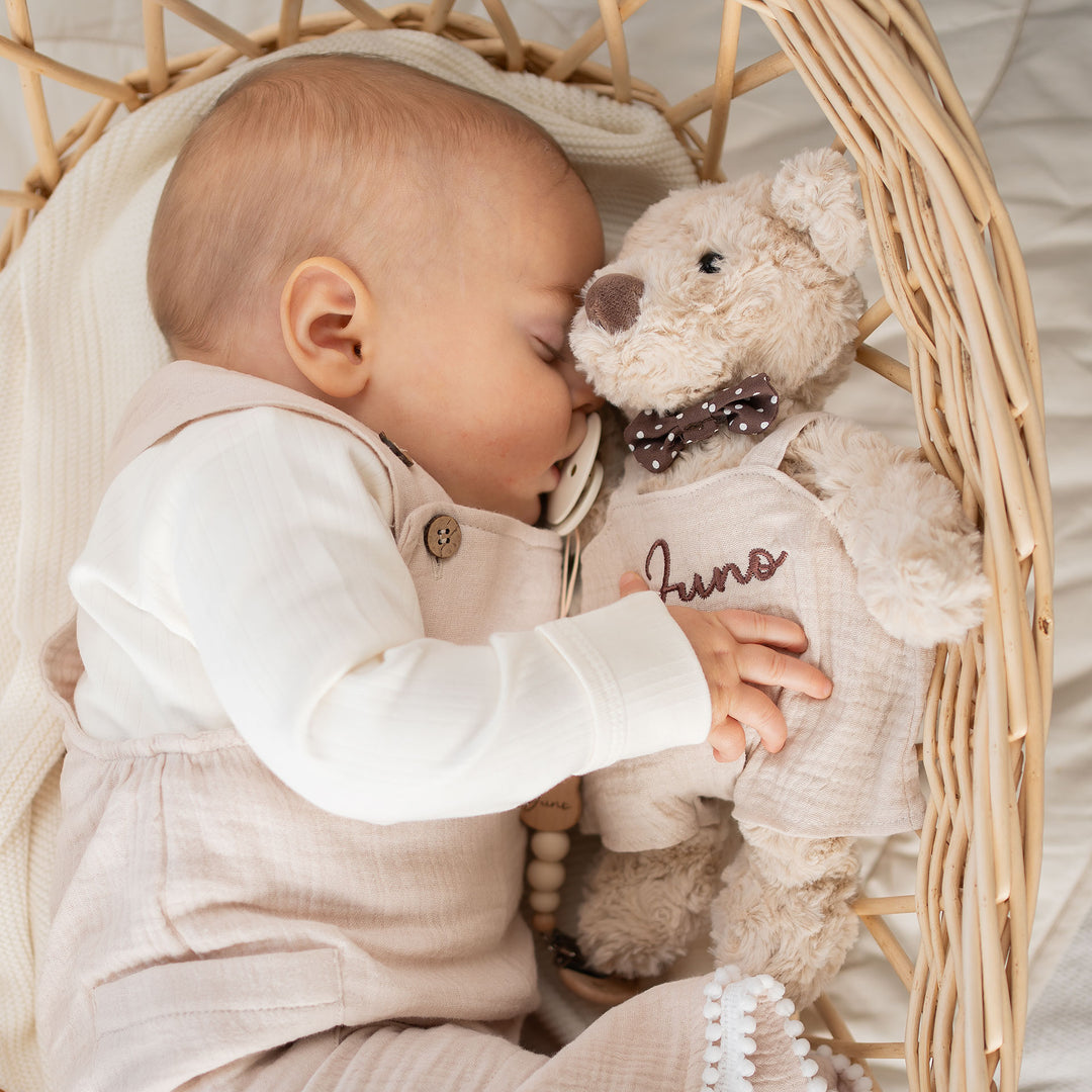 JBØRN Baby Boy Gift Set | Personalised Teddy & Matching Baby Dungarees - Personalisable Baby Products Sold and Personalised by JustBørn