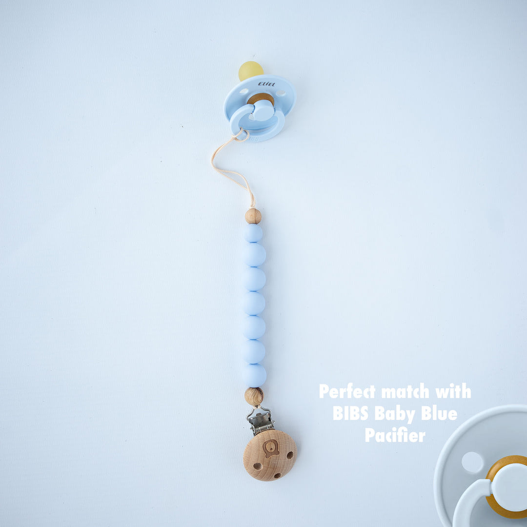 JBØRN Pacifier Clip Baby Blue No - Personalisable Baby Products Sold and Personalised by JustBørn