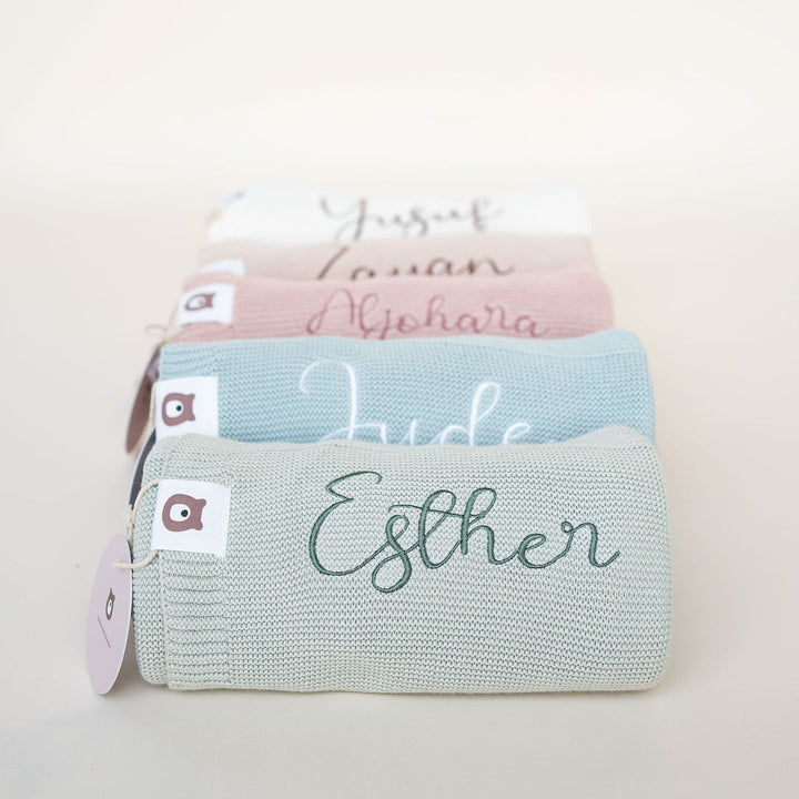 JBØRN Knitted Blanket | Personalisable - Personalisable Baby Products Sold and Personalised by JustBørn