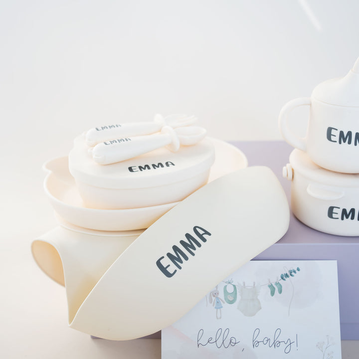 JBØRN Baby Gift Set | Weaning Essentials Ivory - Personalisable Baby Products Sold and Personalised by JustBørn