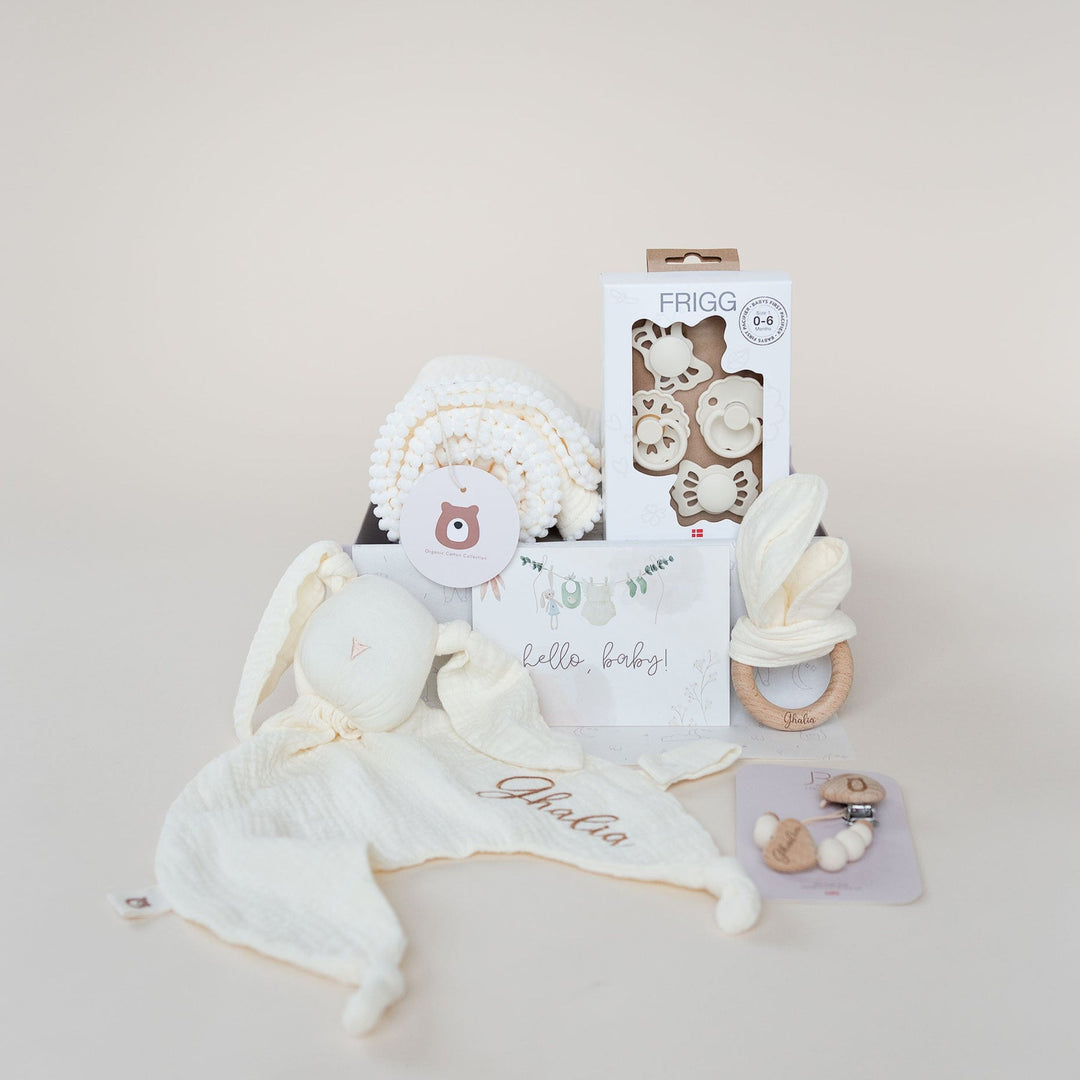 JBØRN Baby Gift Set | Luxury Newborn Muslin Bundle Muslin Ivory - Personalisable Baby Products Sold and Personalised by JustBørn