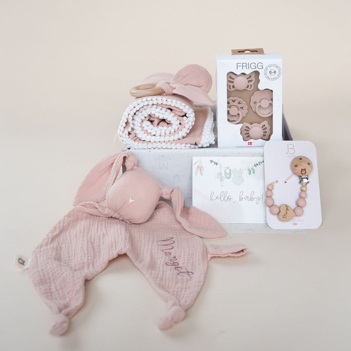 JBØRN Baby Gift Set | Luxury Newborn Muslin Bundle Muslin Blush - Personalisable Baby Products Sold and Personalised by JustBørn