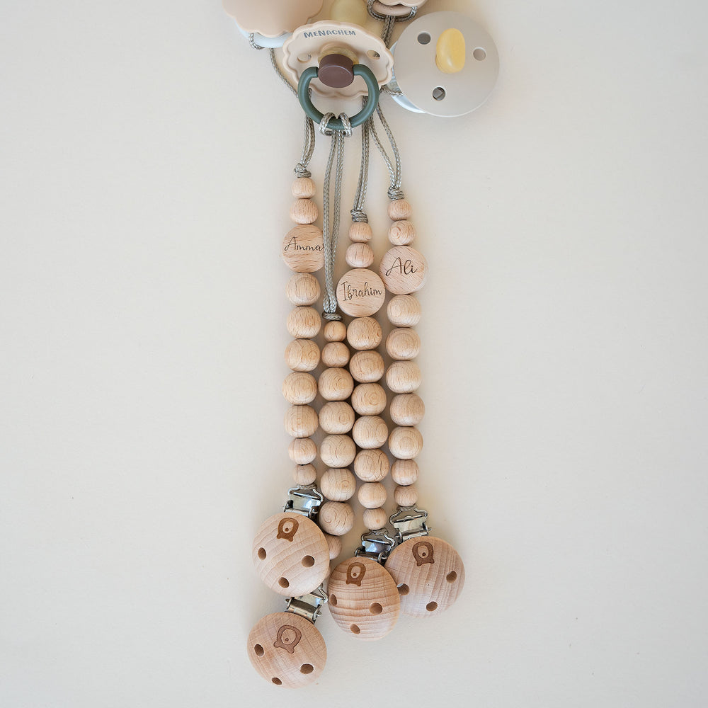 JBØRN Wooden Pacifier Clip No - Personalisable Baby Products Sold and Personalised by JustBørn