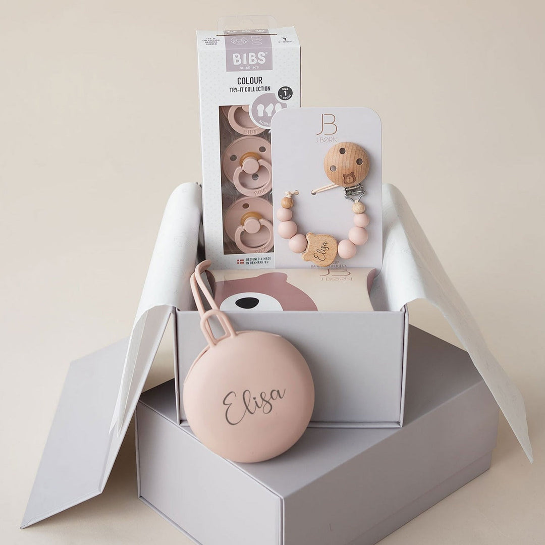 JBØRN X BIBS Baby Gift Set | Baby's First Pacifier Pack & Holders Set - Personalisable Baby Products Sold and Personalised by JustBørn