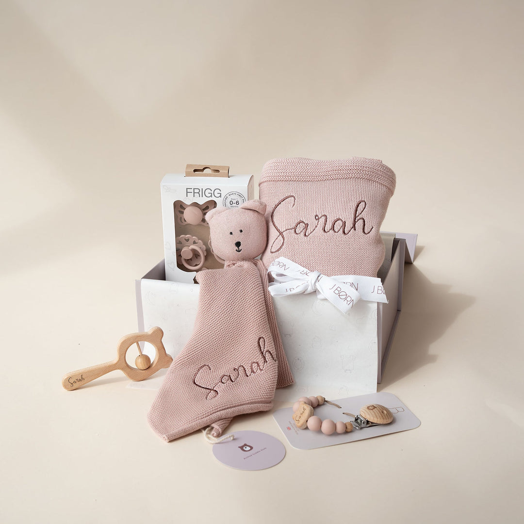 JBØRN Baby Gift Set | Luxury Newborn Bundle Blush - Personalisable Baby Products Sold and Personalised by JustBørn