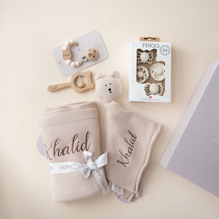 JBØRN Baby Gift Set | Luxury Newborn Bundle Vanilla - Personalisable Baby Products Sold and Personalised by JustBørn