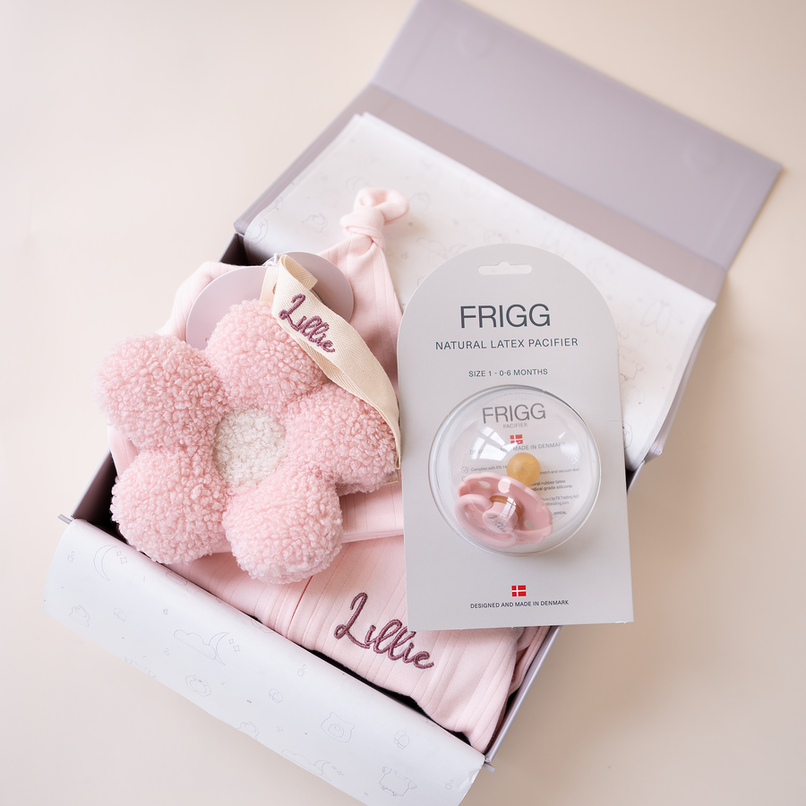JBØRN Bamboo Sleepsuit, Plush Comforter & Frigg Pacifier Set - Personalisable Baby Products Sold and Personalised by JustBørn